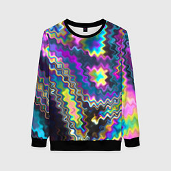 Свитшот женский Абстракция переливы, цвет: 3D-черный