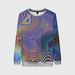 Свитшот женский Абстрактная рябь, цвет: 3D-меланж