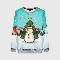 Свитшот женский Снеговик - Новогодний Зож, цвет: 3D-меланж