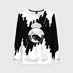 Женский свитшот Реал Мадрид белая геометрия