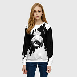 Свитшот женский Реал Мадрид белая геометрия, цвет: 3D-белый — фото 2