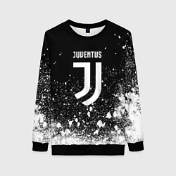 Свитшот женский Ювентус всплеск белых красок, цвет: 3D-черный