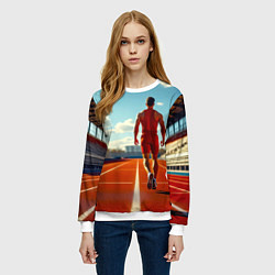 Свитшот женский Путь к победе, цвет: 3D-белый — фото 2