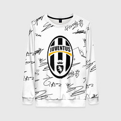 Женский свитшот Ювентус автографы текстура