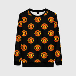 Свитшот женский Manchester United Pattern, цвет: 3D-черный