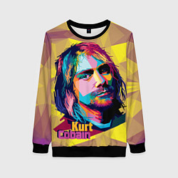 Свитшот женский Kurt Cobain: Abstraction, цвет: 3D-черный