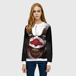Свитшот женский Зомби клоун, цвет: 3D-белый — фото 2