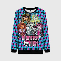 Свитшот женский Monster High, цвет: 3D-черный