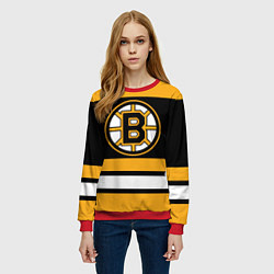 Свитшот женский Boston Bruins, цвет: 3D-красный — фото 2