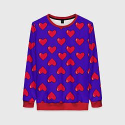 Свитшот женский Hearts Pattern, цвет: 3D-красный