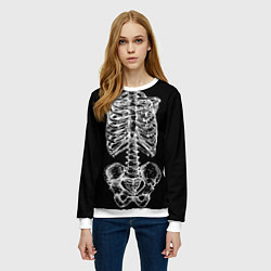 Свитшот женский Скелет, цвет: 3D-белый — фото 2