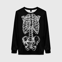 Свитшот женский Скелет, цвет: 3D-черный