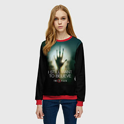 Свитшот женский X-files: Alien hand, цвет: 3D-красный — фото 2