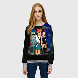 Свитшот женский Футурама пати, цвет: 3D-меланж — фото 2
