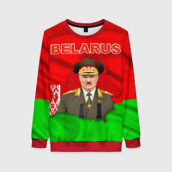 Свитшот женский Александр Лукашенко - Беларусь, цвет: 3D-красный