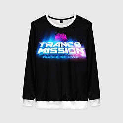 Свитшот женский Trancemission: Trance we love, цвет: 3D-белый