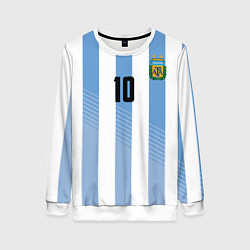 Свитшот женский Месси - сборная Аргентины, цвет: 3D-белый
