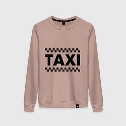 Свитшот хлопковый женский Taxi, цвет: пыльно-розовый