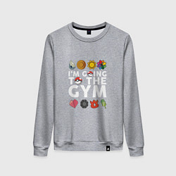 Свитшот хлопковый женский Pokemon Im going to the gym (white), цвет: меланж