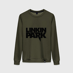 Свитшот хлопковый женский Linkin Park, цвет: хаки