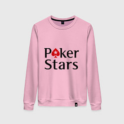 Свитшот хлопковый женский Poker Stars, цвет: светло-розовый