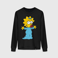 Свитшот хлопковый женский Maggie Simpson, цвет: черный