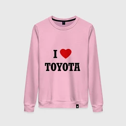 Свитшот хлопковый женский I love Toyota, цвет: светло-розовый