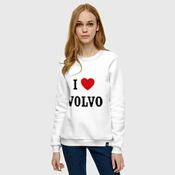 Свитшот хлопковый женский I love Volvo, цвет: белый — фото 2