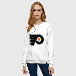 Свитшот хлопковый женский Philadelphia Flyers цвета белый — фото 2