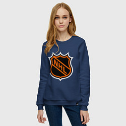 Свитшот хлопковый женский NHL, цвет: тёмно-синий — фото 2