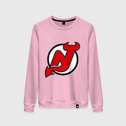 Свитшот хлопковый женский New Jersey Devils, цвет: светло-розовый