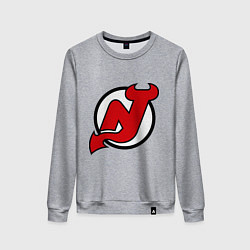 Свитшот хлопковый женский New Jersey Devils, цвет: меланж