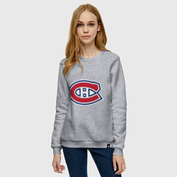 Свитшот хлопковый женский Montreal Canadiens, цвет: меланж — фото 2