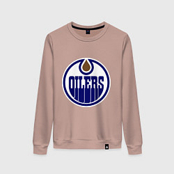 Свитшот хлопковый женский Edmonton Oilers, цвет: пыльно-розовый
