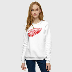 Свитшот хлопковый женский Detroit Red Wings, цвет: белый — фото 2