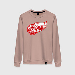 Свитшот хлопковый женский Detroit Red Wings, цвет: пыльно-розовый