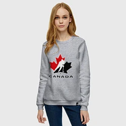 Свитшот хлопковый женский Canada, цвет: меланж — фото 2