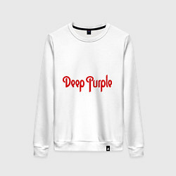 Свитшот хлопковый женский Deep Purple: Red Logo, цвет: белый