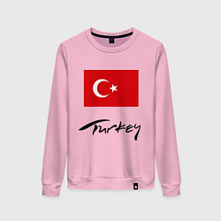 Свитшот хлопковый женский Turkey, цвет: светло-розовый