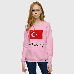Свитшот хлопковый женский Turkey, цвет: светло-розовый — фото 2