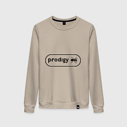 Свитшот хлопковый женский Prodigy лого с муравьем, цвет: миндальный