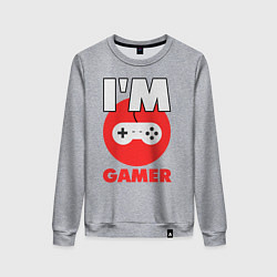 Свитшот хлопковый женский IM GAMER, цвет: меланж