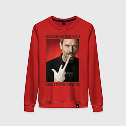 Свитшот хлопковый женский House Hates You, цвет: красный