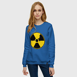 Свитшот хлопковый женский Радиоактивность, цвет: синий — фото 2