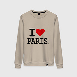 Свитшот хлопковый женский I love Paris, цвет: миндальный