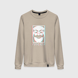 Свитшот хлопковый женский F society, цвет: миндальный