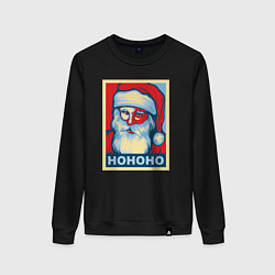 Свитшот хлопковый женский Santa HOHOHO, цвет: черный