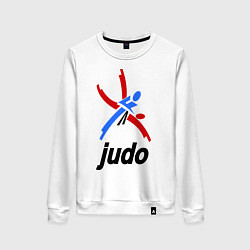 Свитшот хлопковый женский Judo Emblem, цвет: белый