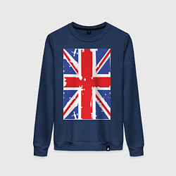 Свитшот хлопковый женский Британский флаг, цвет: тёмно-синий