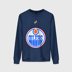 Свитшот хлопковый женский Edmonton Oilers: Khabibulin 35, цвет: тёмно-синий